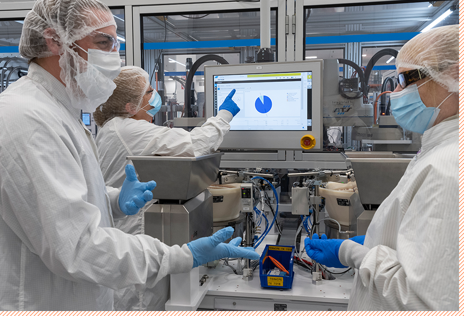 Employees working in plant